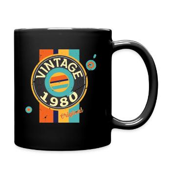 Formwork Plate Vinyl 1980 Birthday Record Player - Full Colour Mug - black - Right