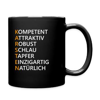 Karsten Name Geschenk - Tasse einfarbig - Schwarz - Rechts