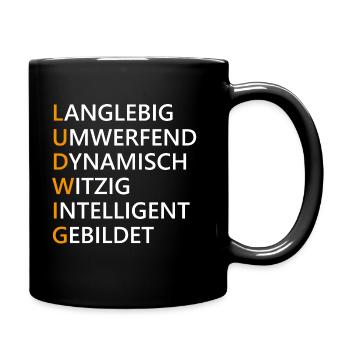 Ludwig Name Geschenk - Tasse einfarbig - Schwarz - Rechts