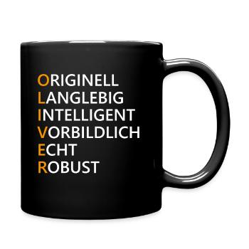 Oliver Name Geschenk - Tasse einfarbig - Schwarz - Rechts