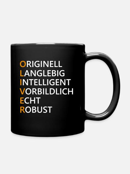 Oliver Name Geschenk - Tasse einfarbig - Schwarz