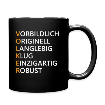 Volker Name Geschenk - Tasse einfarbig - Schwarz - Rechts