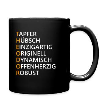 Theodor Name Geschenk - Tasse einfarbig - Schwarz - Rechts