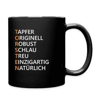 Torsten Name Geschenk - Tasse einfarbig - Schwarz - Rechts