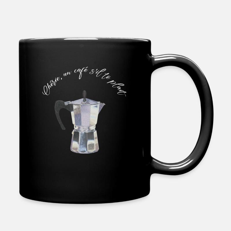 Chérie un café s il te plait - Tasse einfarbig - Schwarz