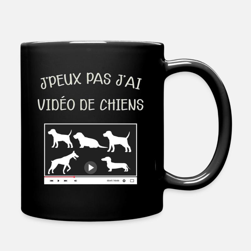 Video de Chiens Humour Passion Chien - Mug uni - noir