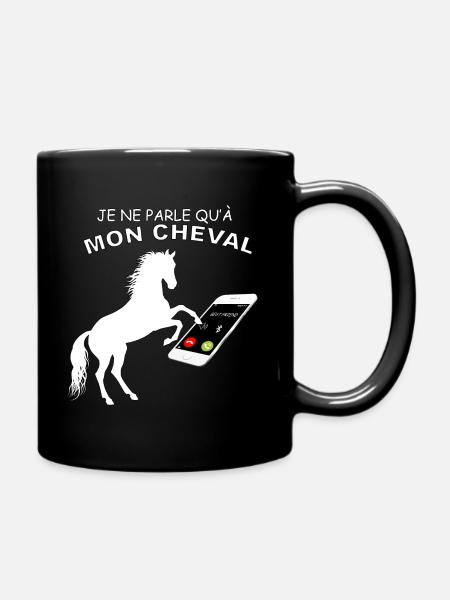 Cheval Humour Idée Cadeau Equitation - Mug uni - noir