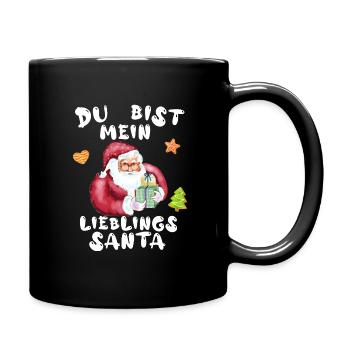 Du bist mein Lieblings Santa - Tasse einfarbig - Schwarz - Rechts