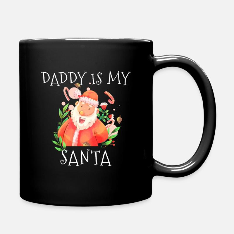 Daddy is my santa - Tasse einfarbig - Schwarz