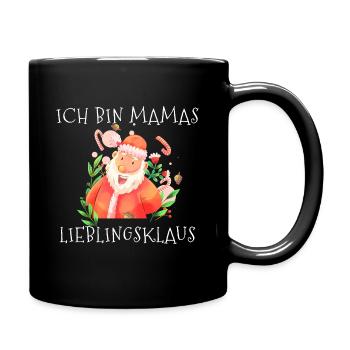 Ich bin Mamas Lieblingsklaus Weihnachtsgeschenk - Tasse einfarbig - Schwarz - Rechts
