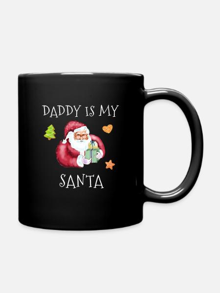 daddy is my santa white present - Full Colour Mug - black