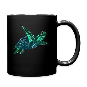 Mandala Turtle - Full Colour Mug - black - Right