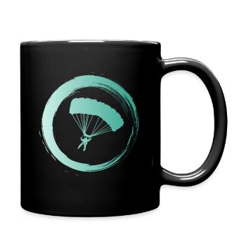 Sporty Hobby Leidenschaft Fallschirmspringen - Tasse einfarbig - Schwarz - Rechts