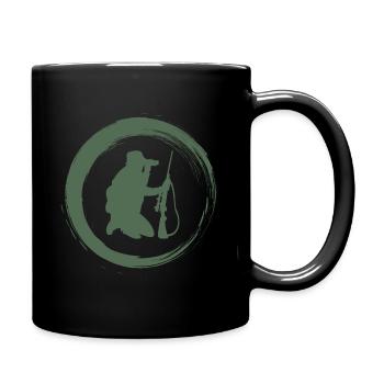 Sporty Hobby Leidenschaft Jäger - Tasse einfarbig - Schwarz - Rechts