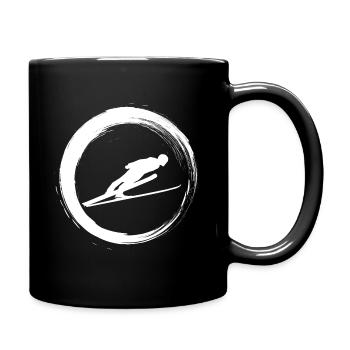 Sporty Hobby Leidenschaft Skispringen - Tasse einfarbig - Schwarz - Rechts