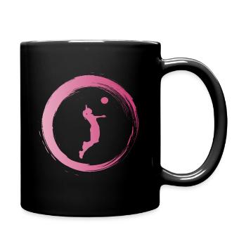 Sporty Hobby Leidenschaft Volleyball - Tasse einfarbig - Schwarz - Rechts