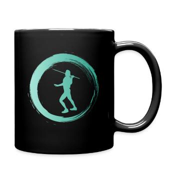 Sporty Hobby Leidenschaft Speerwurf - Tasse einfarbig - Schwarz - Rechts