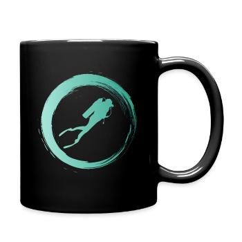 Sporty Hobby Leidenschaft Tauchen - Tasse einfarbig - Schwarz - Rechts