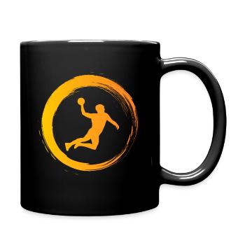 Sporty Hobby Leidenschaft Handball - Tasse einfarbig - Schwarz - Rechts