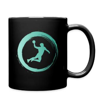 Sporty Hobby Leidenschaft Handball - Tasse einfarbig - Schwarz - Rechts