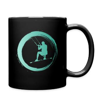 Sporty Hobby Leidenschaft Kiteboard - Tasse einfarbig - Schwarz - Rechts