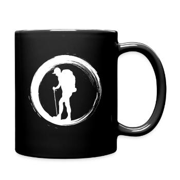 Sporty Hobby Leidenschaft Wandern - Tasse einfarbig - Schwarz - Rechts
