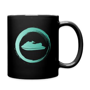Sporty Hobby Leidenschaft Jetski - Tasse einfarbig - Schwarz - Rechts