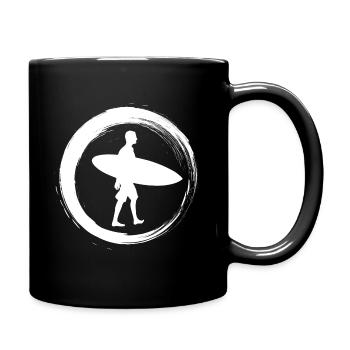 Sporty Hobby Leidenschaft Surfer - Tasse einfarbig - Schwarz - Rechts