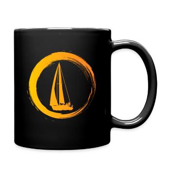 Sporty Hobby Leidenschaft Segeln - Tasse einfarbig - Schwarz - Rechts