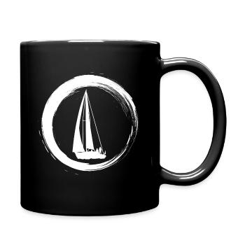 Sporty Hobby Leidenschaft Segeln - Tasse einfarbig - Schwarz - Rechts