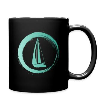 Sporty Hobby Leidenschaft Segeln - Tasse einfarbig - Schwarz - Rechts