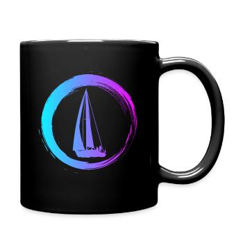 Sporty Hobby Leidenschaft Segeln - Tasse einfarbig - Schwarz - Rechts