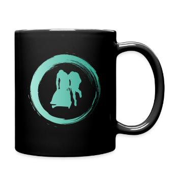 Sporty Hobby Leidenschaft Rodeln - Tasse einfarbig - Schwarz - Rechts