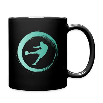 Sporty Hobby Leidenschaft Fussball - Tasse einfarbig - Schwarz - Rechts