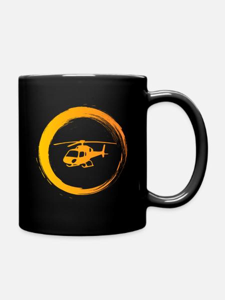 Sporty Hobby Leidenschaft Hubschrauber - Tasse einfarbig - Schwarz