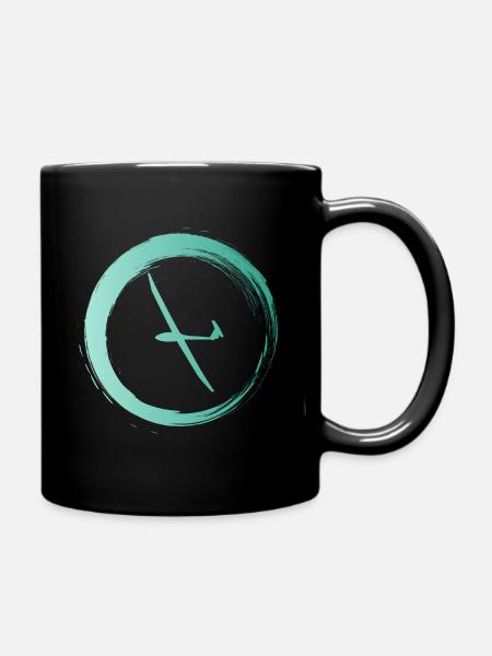 Sporty Hobby Leidenschaft Segelflieger - Tasse einfarbig - Schwarz
