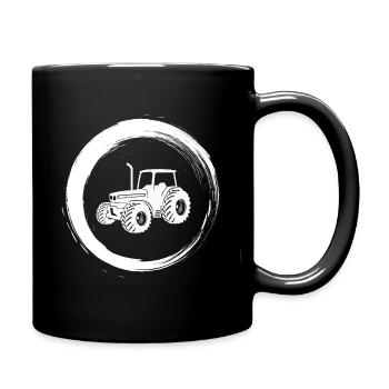 Sporty Hobby Leidenschaft Traktor - Tasse einfarbig - Schwarz - Rechts