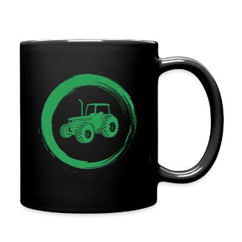 Sporty Hobby Leidenschaft Traktor - Tasse einfarbig - Schwarz - Rechts