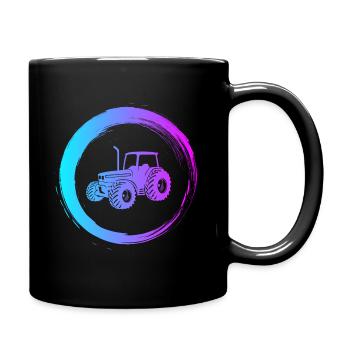 Sporty Hobby Leidenschaft Traktor - Tasse einfarbig - Schwarz - Rechts