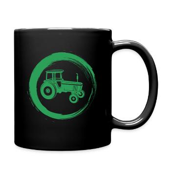 Sporty Hobby Leidenschaft Traktor - Tasse einfarbig - Schwarz - Rechts