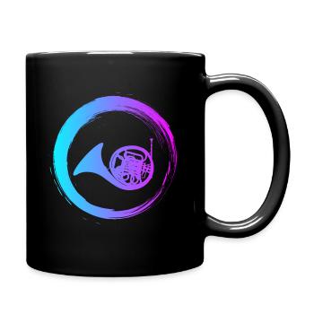 Sporty Hobby Leidenschaft Horn - Tasse einfarbig - Schwarz - Rechts