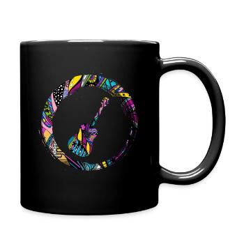 Sporty Hobby Leidenschaft Gitarre - Tasse einfarbig - Schwarz - Rechts