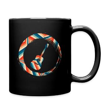 Sporty Hobby Leidenschaft Gitarre - Tasse einfarbig - Schwarz - Rechts