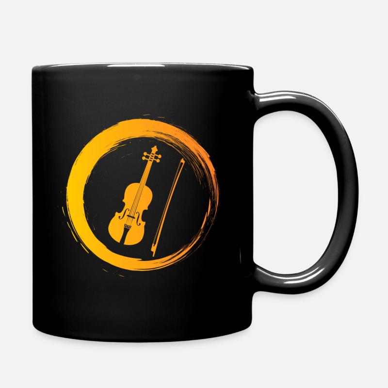 Sporty Hobby Leidenschaft Geige - Tasse einfarbig - Schwarz