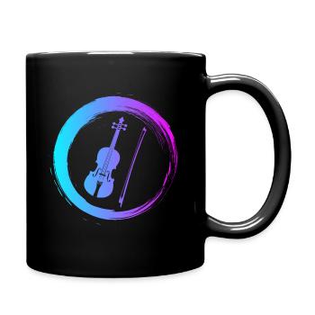 Sporty Hobby Leidenschaft Geige - Tasse einfarbig - Schwarz - Rechts