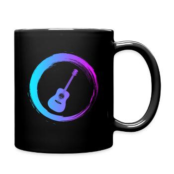 Sporty Hobby Leidenschaft Gitarre - Tasse einfarbig - Schwarz - Rechts