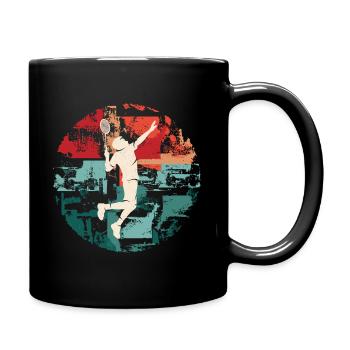 Badminton player Vintage badminton player - Full Colour Mug - black - Right