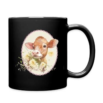 Liebliches Kalb - Tasse einfarbig - Schwarz - Rechts