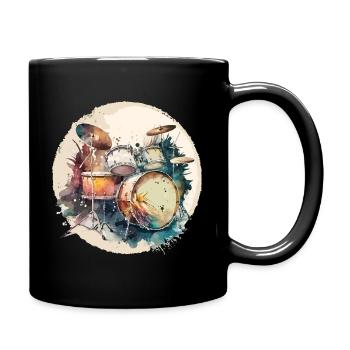 Schlagzeug - Tasse einfarbig - Schwarz - Rechts