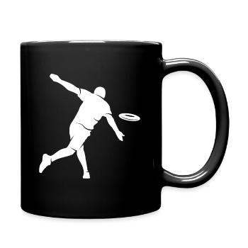 Discgolf Spieler Disc Golf Silhouette Discgolfer - Tasse einfarbig - Schwarz - Rechts